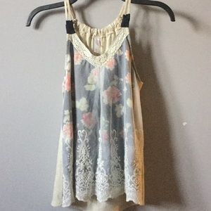 Floral Lacey tank top